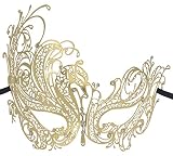 Coxeer Gold Elegant Lady Masquerade Halloween Mardi Gras Party Mask