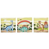 Fantasy Fields - Dinosaur Kingdom Thematic Kids Canvas Wall Art Set | Imagination Inspiring Details | Non-Toxic, Lead Free Water-based Paint