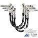 3 Units - 6 Inch - Audioblast HQ-1 - Ultra Flexible - Dual Shielded (100%) - Instrument Effects Pedal Patch Cable w/ &frac14; inch (6.35mm) Low-Profile, R/A Pancake Type TS Connectors & Dual Staggered Boots