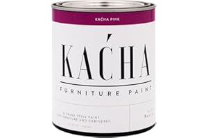 Kacha Furniture Paint | Pink Chalk Style Paint for Furniture, Cabinets, and Crafts | Quart - 32 oz | Kacha Pink | Low VOC | Matte | (Topcoat Required)