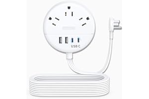 Flat Extension Cord 15 ft, NTONPOWER Flat Plug Power Strip with 3 Outlets 4 USB Ports(2 USB C), Ultra Thin Extension Cord Under Carpet, Mountable, Outlet Extender Long Cord for Indoor Home Office Room