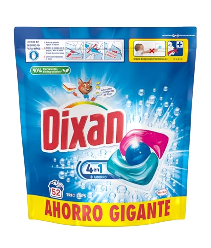 Total 4+1 Detergente en Cápsulas para Lavadora (52 lavados), jabón para ropa blanca y clara, limpieza, luminosidad y frescor en un detergente