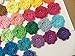 PEPPERLONELY Brand 20PC Rainbow Collection Eight Petals 2 Inch Crocheted Flower Appliques Embellishments
