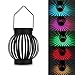 Solar Hanging Lantern, FANSIR Garden Decoration Color Changing Light Pumpkin Lamp, Vintage 3 Lighting Modes Outdoor Waterproof Landscape Lighting Solar Wall Light for Home Patio Deck Yard Camping Bar