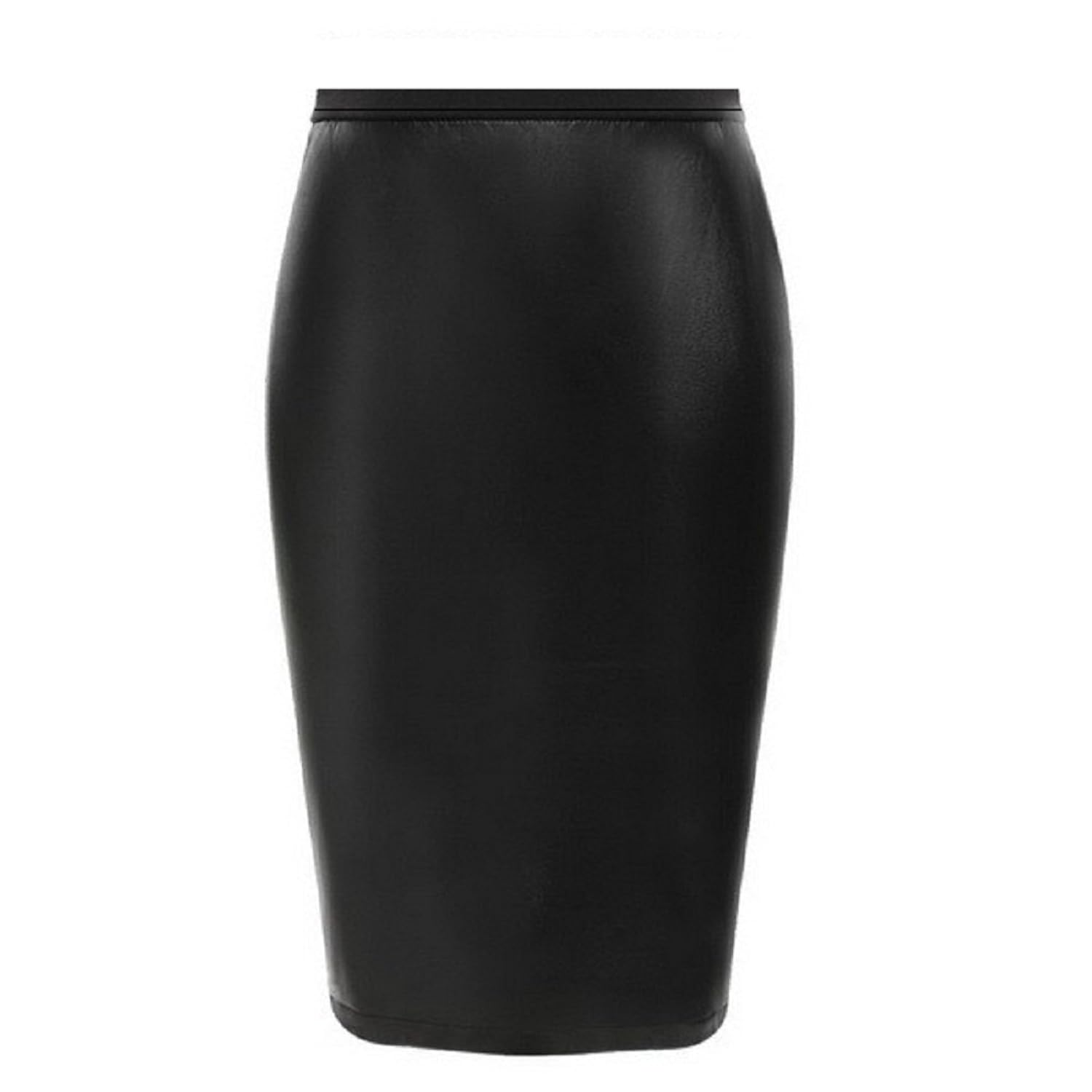 timbre women's faux leather skirt knee length black
