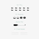 Navaris 3-in-1 Cork Board Whiteboard Chalkboard 90x60cm Magnetic Memo view 7