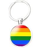 Gay Pride Keychain LGBTQ Keyring Bisexual Transgender Lesbian Rainbow Keychain Gift for Friends Family Lover Pride month Pride parade Valentine's Day Marriage Wedding Anniversary Engagement Birthday