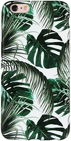 DICHEER iPhone 6 Case,iPhone 6s Case,Cute Green Palm Leaves for Women Girls Slim Fit Thin Clear Bumper Glossy TPU Soft Rubber Silicon Cover Best Protective Phone Case for iPhone 6/iPhone 6s
