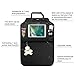 GHB Kick Mats Car Back Seat Protector with Storage Organizer and Touchable iPad Holder Waterproof Leather Effective Prevention of Mud Dirty Scratches
