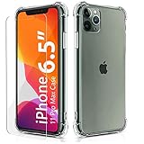BELONGME Compatible with iPhone 11 Pro Max Case 2019, Crystal Clear Case with 4 Corners Shockproof Protection Soft Scratch-Resistant TPU Cover for iPhone 11 Pro Max 6.5 inch.