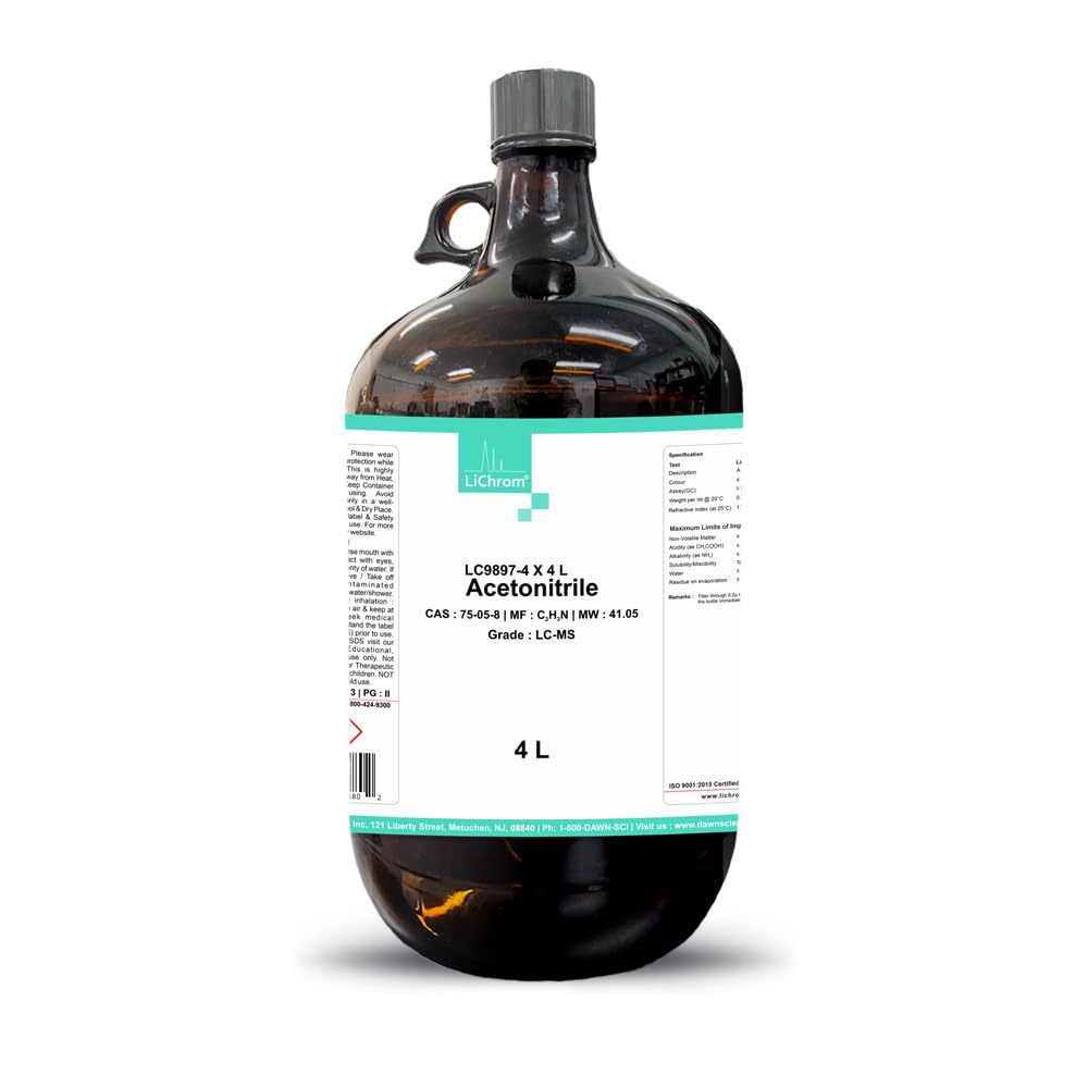 LCMS Grade Acetonitrile, High Purity, 4L