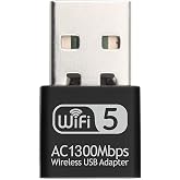 SGElectronix 1300Mbps USB WiFi Adapter for PC, AC1300M USB WiFi Dongle 802.11ac Mini Wireless Network Adapter with Dual Band 2.4GHz/5Ghz for Desktop Laptop Support Windows 11/10/8/7, MAC OS, Linux