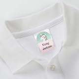 Dotty about Paper 50 Personalised No Iron Washable Name Labels Unicorns Rainbows view 3