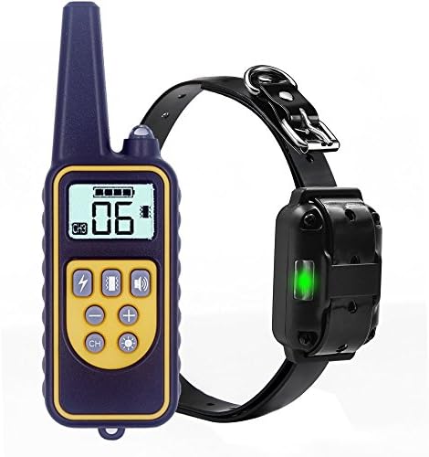 Dog Training Collar with Remote, TENTEN Rechargeable and Waterproof Dog Shock Collar for All Size Dogs, 800 Yards Range E-collar with Beep/Vibration/Shock/LED Light