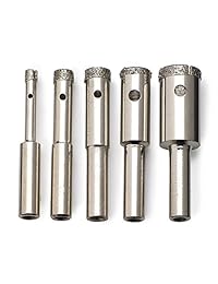 lavieenrose vidrio agujero sierra de corte Hank Heavy Duty Diamond Dust agujero sierra, 1 4-inch, 5-Piece