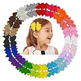 Prohouse 40Pcs 20 Pairs Baby Girl Grosgrain Ribbon Boutique Hair Bows For Teens Baby Girls Babies Toddlers