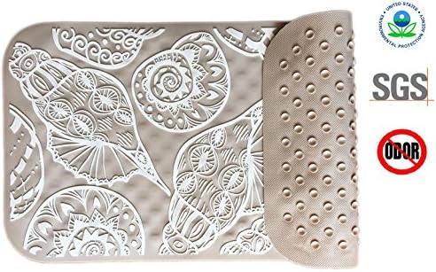 Bathroom Bathtub Shower Non-slip Bath Mat,New type Environmentally Materials No smell Antibacterial and mould proof,It can be used in bathtub, indoors, balcony,gardens(White conch)
