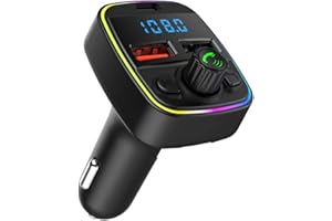 LOTORASIA Car FM Transmitter, USB Car Bluetooth Adapter, Handsfree Calling & Audio Receiver,MP3 Music Player, Dual USB & Type C-Port for Fast Charging, Suitable for All Smartphones