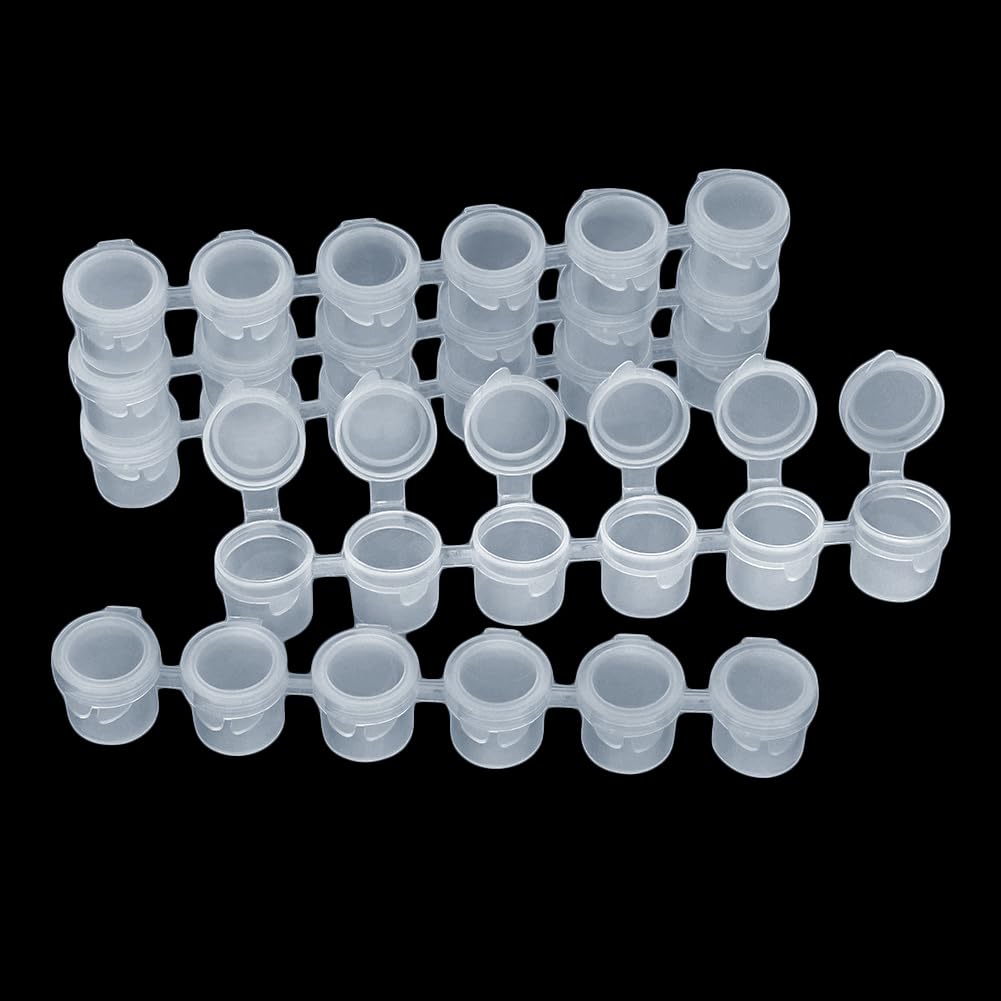 PH PandaHall 120pcs Empty Paint Pots Strips, 5ML Paint Cups Arts Crafts Clear Storage Containers Organizing Paints Paintings for Schools Students Art Summer Camps Back to School Supplies