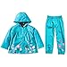 MingAo Girls Clothes Set Flower Waterproof Outdoors Raincoat with Pants 1-5 Year