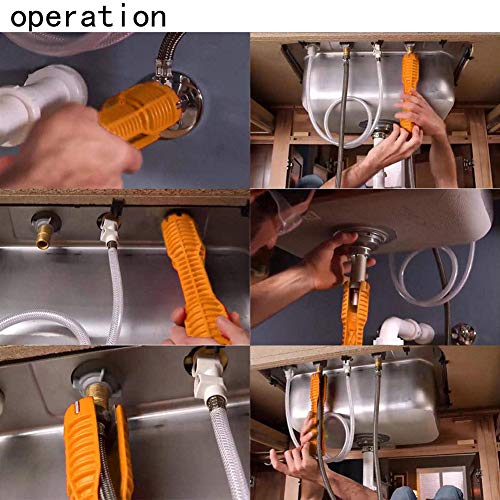 IRmm (8-in-1) faucet and sink installer,multi-purpose wrench plumbing tool for Toilet Bowl/Sink/Bathroom/Kitchen Plumbing and more (orange)