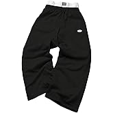 BEAUDRM Men's Baggy Sweatpants Letter Graphic Sports Track Pants Drawstring Waist Wide Leg Sports Pants with Pockets