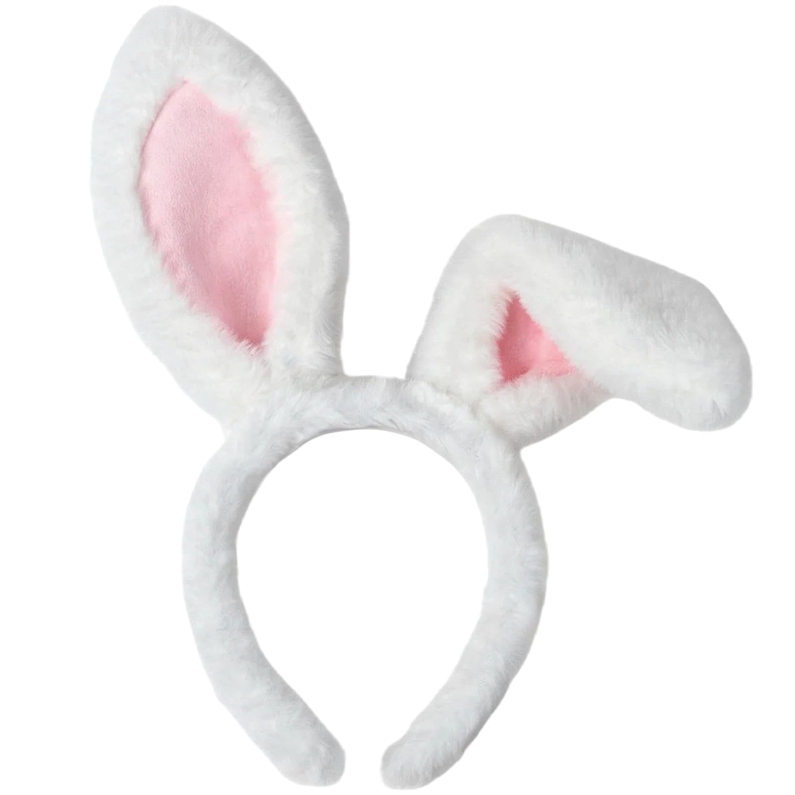 SIOTMERA White Bunny Ears Headband, Fluffy Bendable Rabbit Ears Headband for Adults, Plush bunny Costume Accessories for Halloween, Easter, Christmas, World Book Day, Cosplay Fancy Dress Party