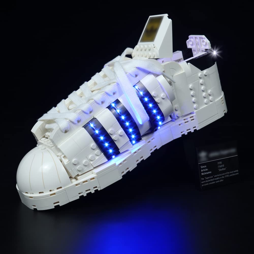 LocoLee Led Lighting Kit for Adidas Originals Superstar Trainers, Decoration Light Set for 10282 Collectible Shoes, Creative Home DéCor DIY Projects