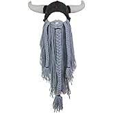 LUTICELI Viking Beard Hats Funny Beanie Hat Handmade Knit Wig Hat for Men Women