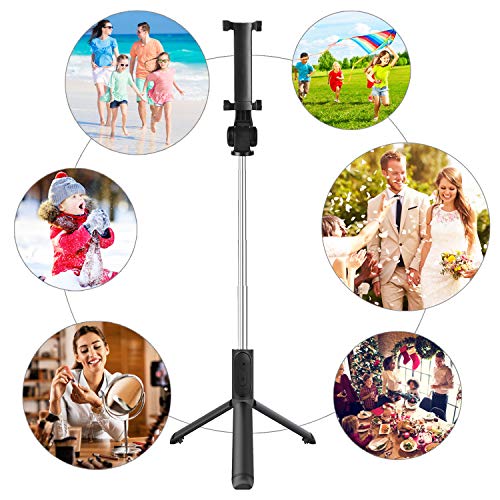 Selfie Stick Tripod,Extendable Bluetooth Selfie Stick with Wireless Remote,Compatible with iPhone 11/11 pro/X/8/8P/7/7P/6s/6,Samsung Galaxy S9/S8/S7/Note 9/8 More