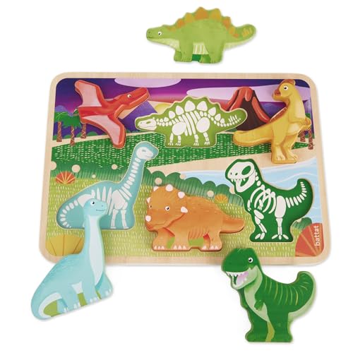 Battat – Chunky Dinosaur Puzzle– Wooden Toys – Educational Toys – 18+ Months