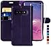 MONASAY Wallet Case Compatible for Galaxy S10, [Included Screen Protector][RFID Blocking] Flip Folio Leather Cell Phone Cover with Credit Card Holder,6.1 inch, Purple
