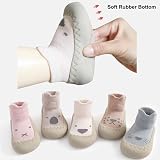 Exemaba Toddler Sock Shoes Soft Sole Non Slip Khaki Raccoon 6-12M view 6