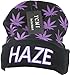 Ycmi® Winter Warm Mickey Hands Letter Kush Weed Marijuana Beanies Hat Skully (Black-purple leaf)