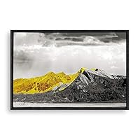 Framed Canvas Home Artwork Decoration Gold Scenery Canvas Wall Art for Living Room Bedroom - 16x24 inches