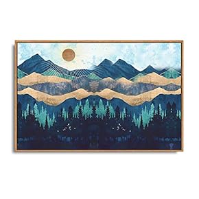 Framed Home Artwork Abstract Mountain Nature Scenery for...