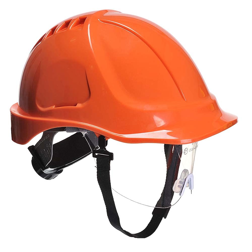 Portwest PW54 Endurance Plus Visor Workwear Safety Helmet Orange