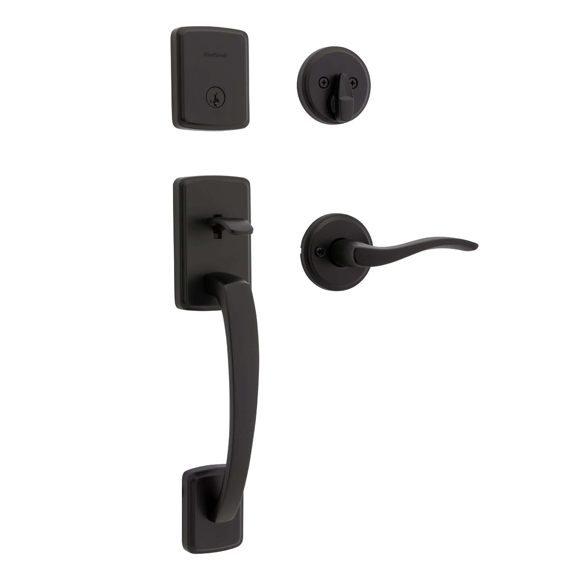 Kwikset Brentford Front Door Lock Handle and Deadbolt Set, Entry