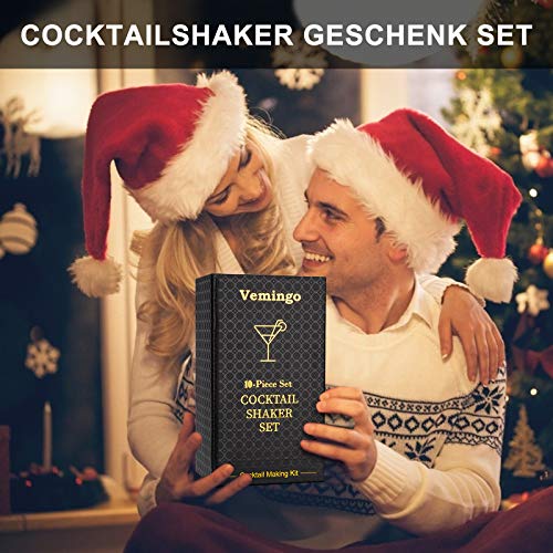20-Teilig Cocktail Set mit Ständer | Vemingo Cocktail Shaker Set Cocktail Mix Set | 750ml Cocktailshaker Edelstahl… – Bild 8
