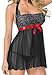 Beautyin Women`s Hot Sexy Black Skirt Sleepwear Dress Plus Size Lingerie, Black#1(Fulfilled by Amazon), X-Large