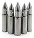 Whiskey Rounds - Solid Stainless Steel Bullet Shaped Whiskey Stones - Metal Ice Cubes - Wine Chillers (Set of 6)