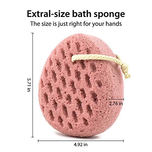 BAIMEI Bath Sponge, Soft Shower Sponge, Loofahs Pouf Gentle Cleaning Body Luffa Sponge (2pcs) - Thumbnail 2