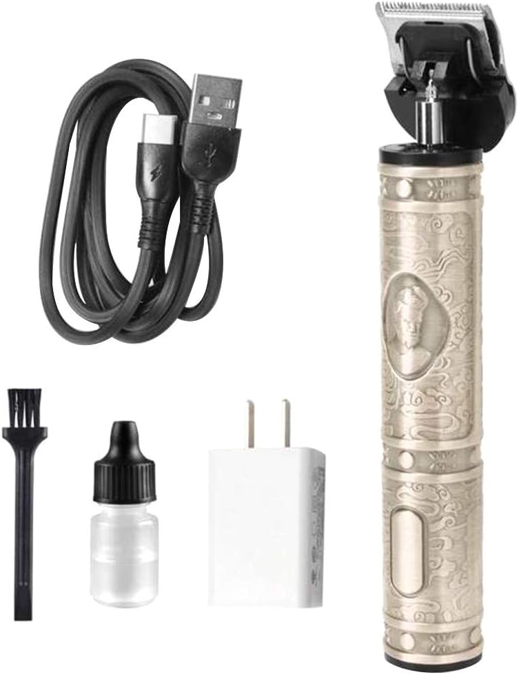 SGYH T-Outliner Skeleton Cordless Hair Clipper, Professional Barber Hair Clipper Low Noise Hair Grooming Electric Shavers Clipper T-Blade Trimme Hair Clippers (Bronze)