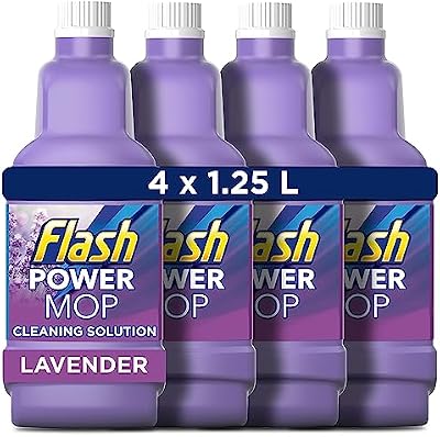 FLASH PowerMop Floor Cleaner Lavender 5L (1.25L x 4) Multi-Surface