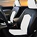 FH Group PU008114 Perforated Leatherette Full Set Car Seat Covers, (Airbag & Split Ready), White/Black Color- Fit Most Car, Truck, SUV, or Van