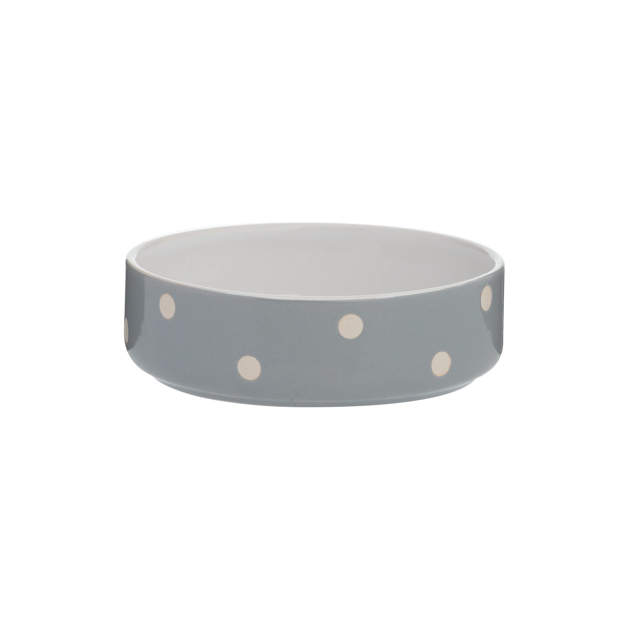 Mason Cash Grey Polka Dot Pet Bowl, 13 cm