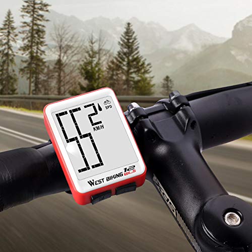 Bicycle Computer Wireless Speedometer, Big Number Display Waterproof Automatic Wake-up Stopwatch with LCD Backlight, Speed Distance Time Measure Temperature Consumption Cycling Accessories - Thumbnail 6