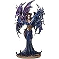 StealStreet SS-G-91276 Fairy Collection Pixie with Dragon Fantasy Figurine Figure Decoration , Navy Blue
