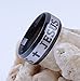 Tanyoyo 8MM Titanium Steel Jesus Cross Ring Black Size 6-14