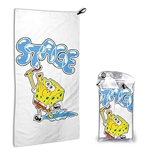 RGFDF Spongebob 15.7” X 31.5” Super Absorbent Quick Dry Towels Microfiber Lightweight Portable Pool Bath Towel for Camping/Sports/Travel/Fitness